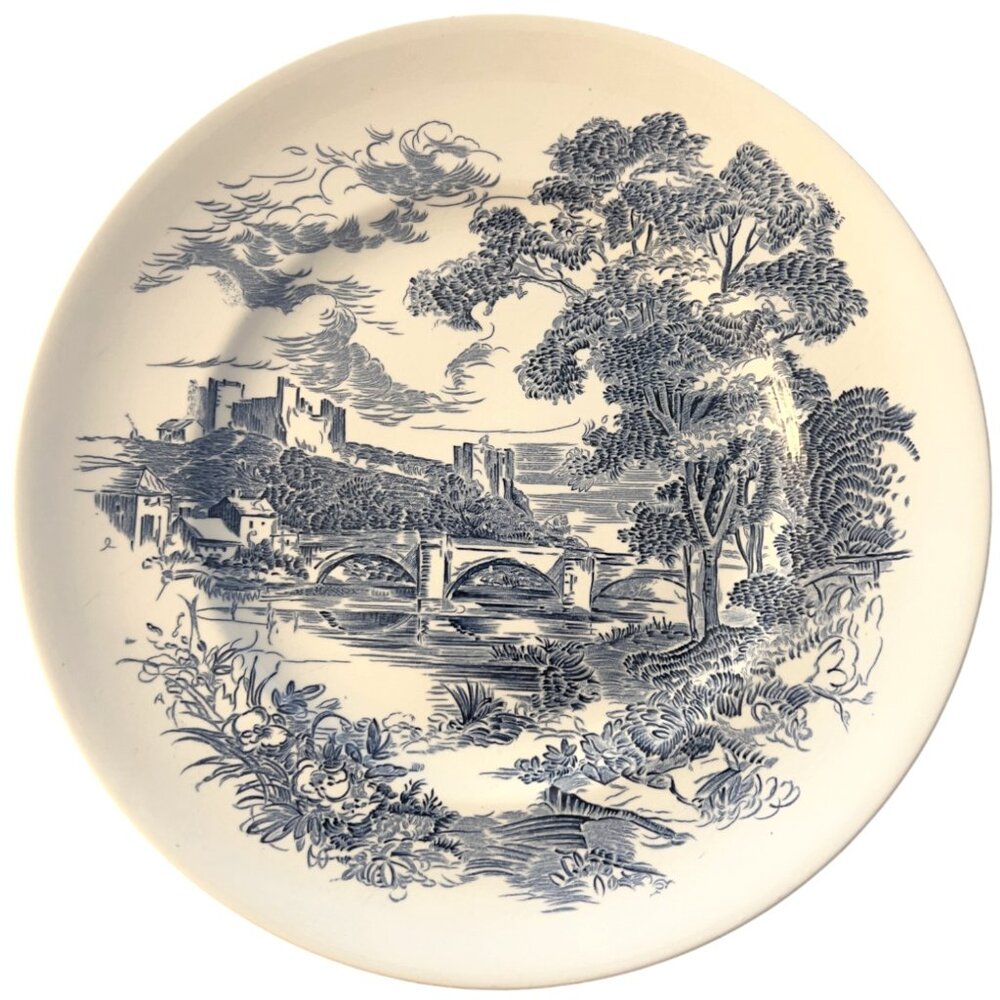 Vtg 1960s Enoch Wedgwood "Countryside" Dinner Plate, Hand Engraving England 10”